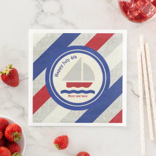 Nautical  July 4th Paper Napkins