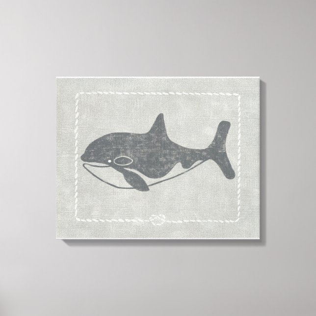 Nautical Killer Whale Canvas Print (Front)