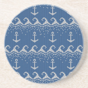 Nautical Knit Pattern Coaster