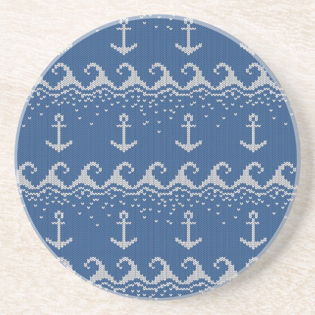 Nautical Knit Pattern Coaster (Front)