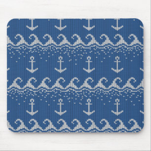 Nautical Knit Pattern Mouse Pad