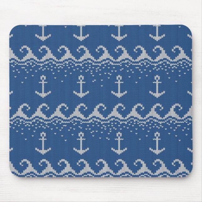 Nautical Knit Pattern Mouse Pad (Front)