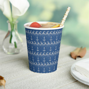 Nautical Knit Pattern Paper Cups