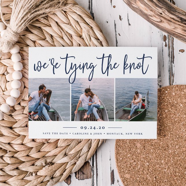 Nautical Knot | Photo Collage Save the Date Card (Creator Uploaded)
