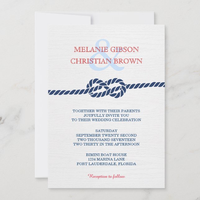 Nautical Knot Wedding Invitation (Front)