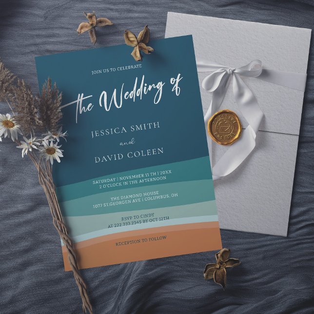 Nautical Knots and Beach Waves Wedding Invitation (Creator Uploaded)