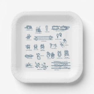 Nautical Knots and Splices Paper Plate