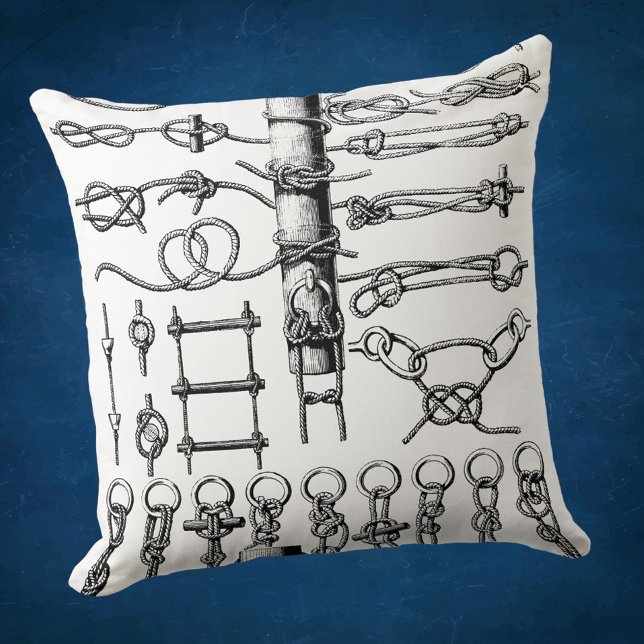Nautical Knots Chart Vintage Cushion (Creator Uploaded)