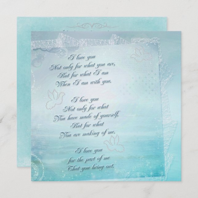 Nautical Lace Wedding Invitation (Front/Back)