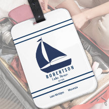 Nautical Lake House Family Name Sailboat
