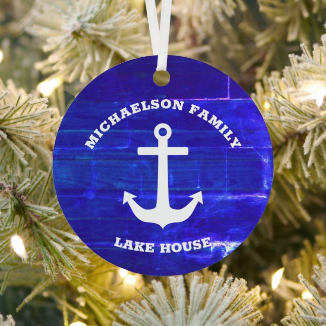 Nautical Lake House Metal Tree Decoration (Insitu)