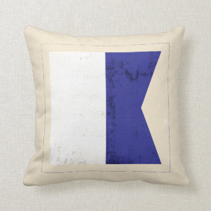 Nautical Letter “A” Signal Flag Cushion