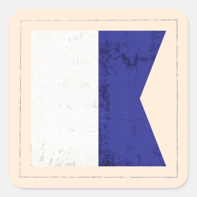Nautical Letter “A” Signal Flag Square Sticker (Front)