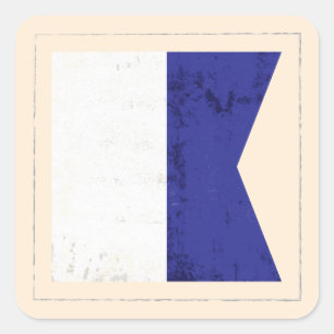 Nautical Letter “A” Signal Flag Square Sticker