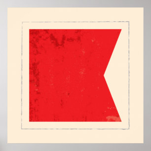 Nautical Letter “B” Signal Flag Poster