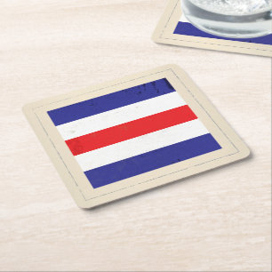 Nautical Letter "C" Signal Flag Square Paper Coaster