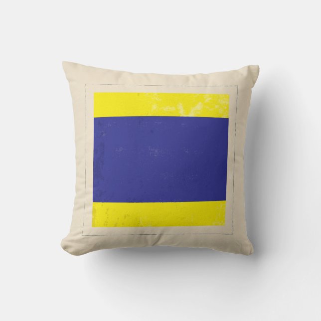 Nautical Letter “D” Signal Flag Cushion (Front)