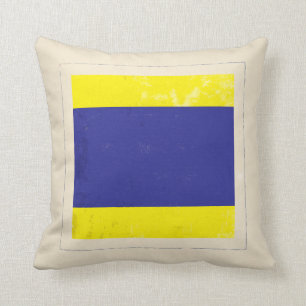 Nautical Letter “D” Signal Flag Cushion