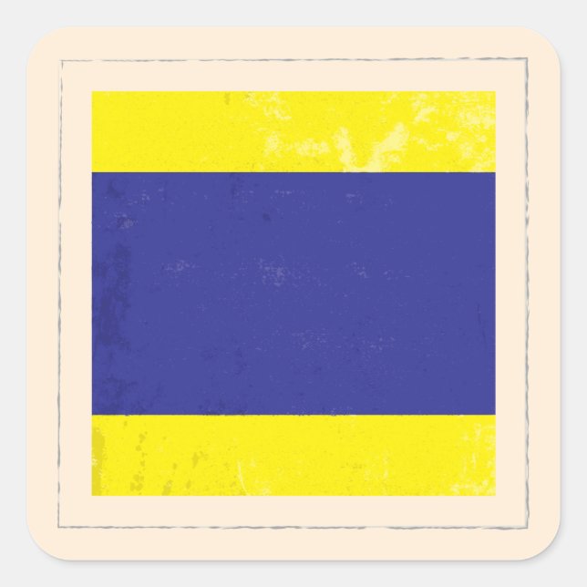 Nautical Letter “D” Signal Flag Square Sticker (Front)