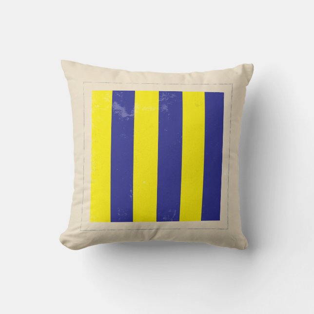 Nautical Letter “G” Signal Flag Cushion (Front)