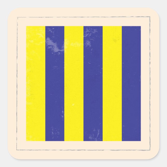 Nautical Letter “G” Signal Flag Square Sticker (Front)