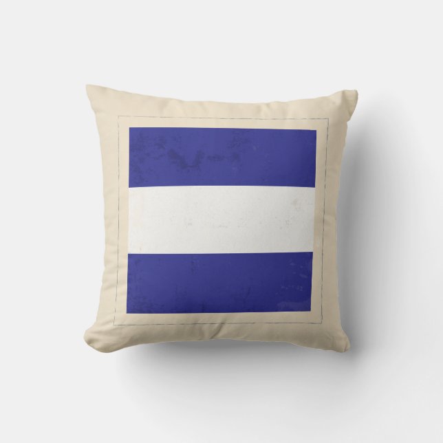 Nautical Letter “J” Signal Flag Cushion (Front)