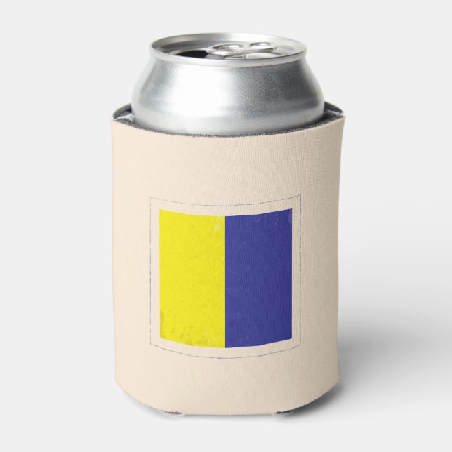 Nautical Letter “K” Signal Flag Can Cooler (Can Front)