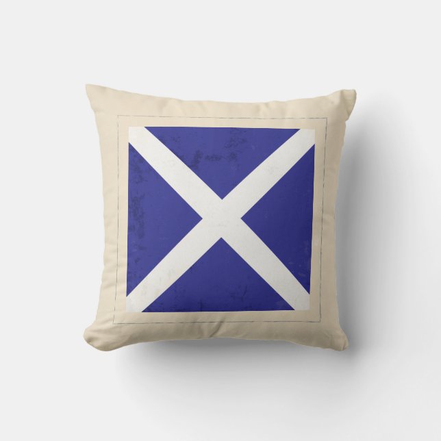 Nautical Letter “M” Signal Flag Cushion (Front)