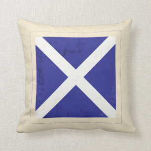 Nautical Letter “M” Signal Flag Cushion
