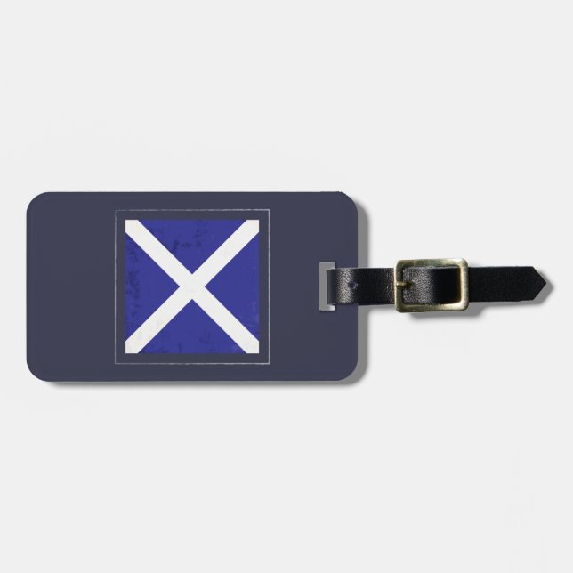 Nautical Letter “M” Signal Flag Luggage Tag (Front Horizontal)