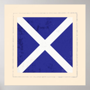 Nautical Letter “M” Signal Flag Poster
