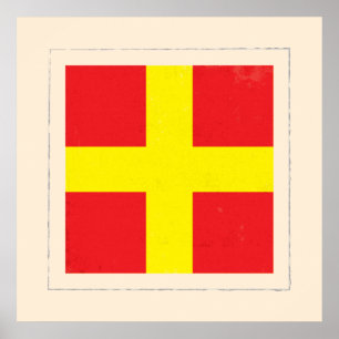 Nautical Letter “R” Signal Flag Poster