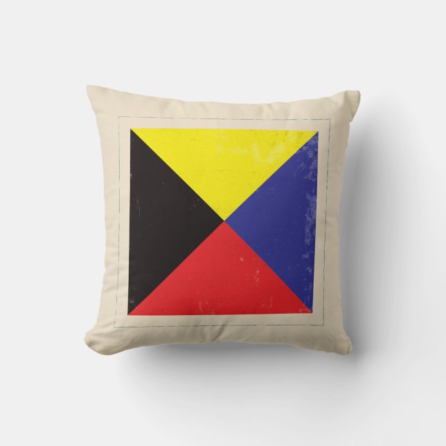 Nautical Letter “Z” Signal Flag Cushion (Front)