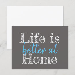 nautical LIFE IS BETTER AT HOME | Postcard
