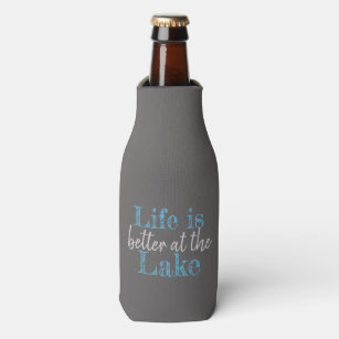 nautical LIFE IS BETTER AT THE LAKE   Bottle Cooler