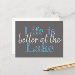 nautical LIFE IS BETTER AT THE LAKE | Postcard