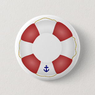 Nautical Life preserver 6 Cm Round Badge