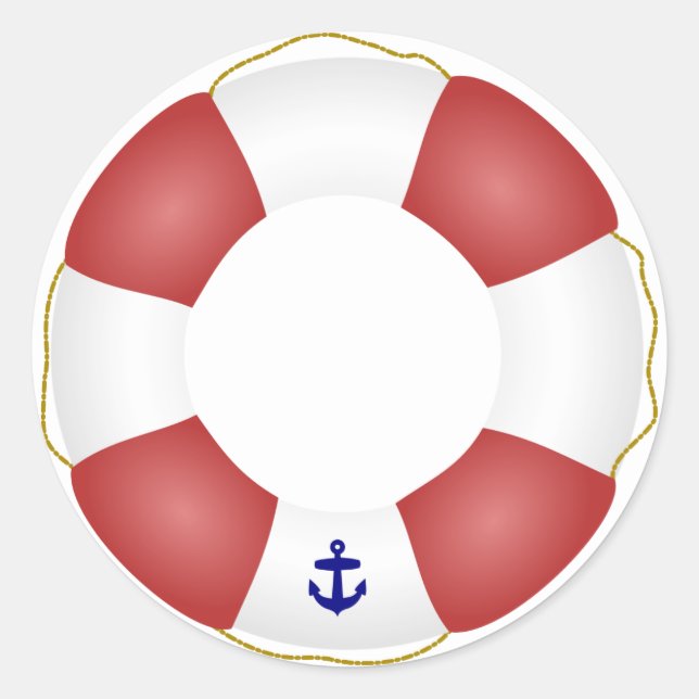 Nautical Life preserver Classic Round Sticker (Front)