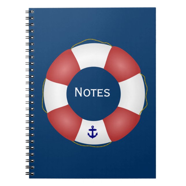 Nautical Life preserver Notebook (Front)