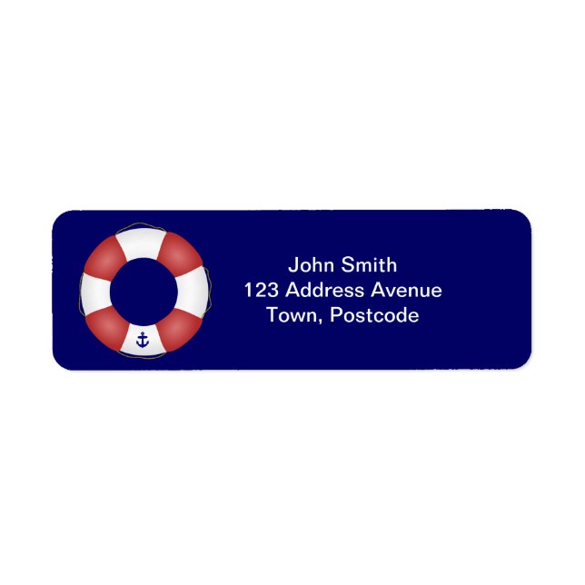 Nautical Life preserver Return Address Label (Front)
