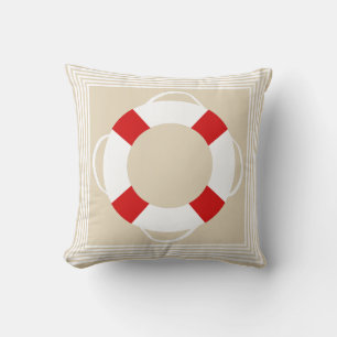 Nautical Life Preserver & Sandy Taupe Cushion