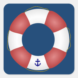 Nautical Life preserver Square Sticker