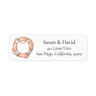Nautical Lifebuoy Watercolor Return Address Label