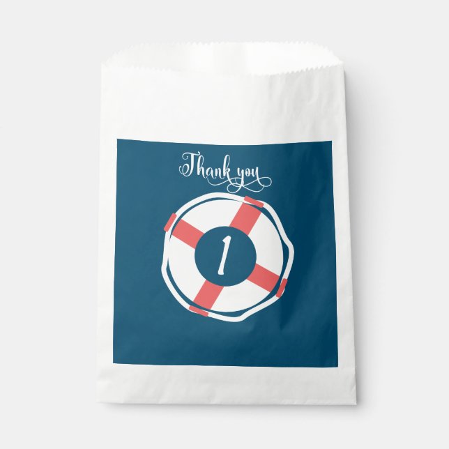 Nautical Lifesaver Any Age Aboard Pool Party Favour Bag (Front)