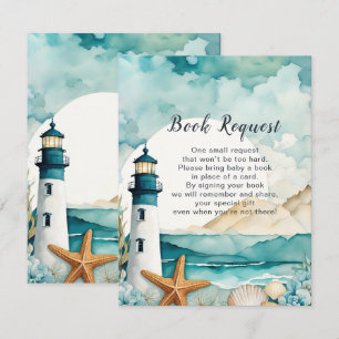 Nautical Lighthouse Baby Shower Book Request Enclosure Card