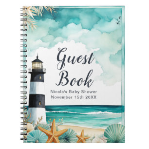 Nautical Lighthouse Baby Shower Guest Book