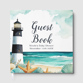 Nautical Lighthouse Baby Shower Guest Book