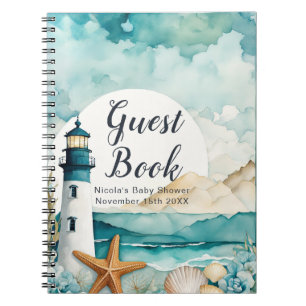 Nautical Lighthouse Baby Shower Guest Book