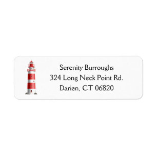 Nautical Lighthouse Beach Ocean Summer Wedding Return Address Label