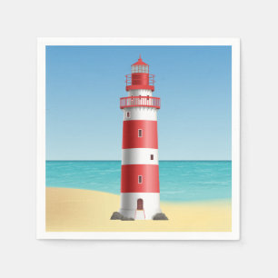 Nautical Lighthouse Beach Wedding Bridal Shower Napkin